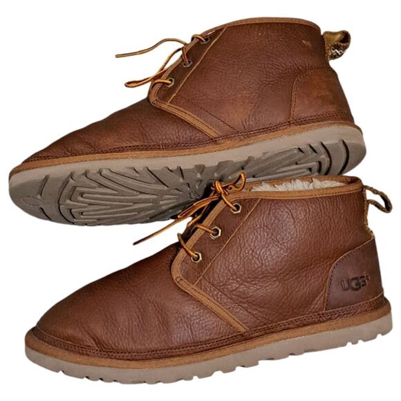 Ugg Australia Men's Neumel Lace Up Leather Winter Boots Size 9 Chestnut - Picture 7 of 15